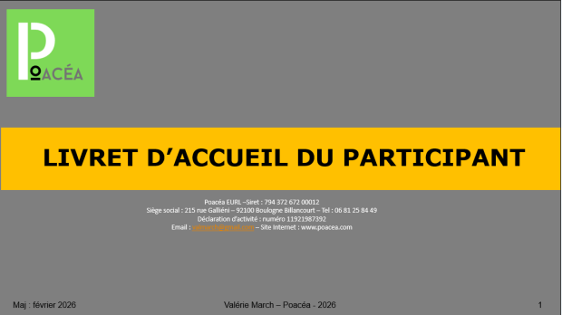 Livret d'Accueil du Participant Poacéa